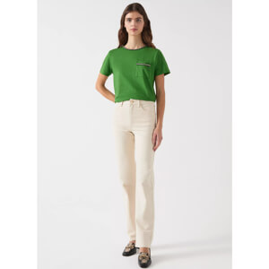 LK Bennett Vita Cotton Plaited Trim T Shirt